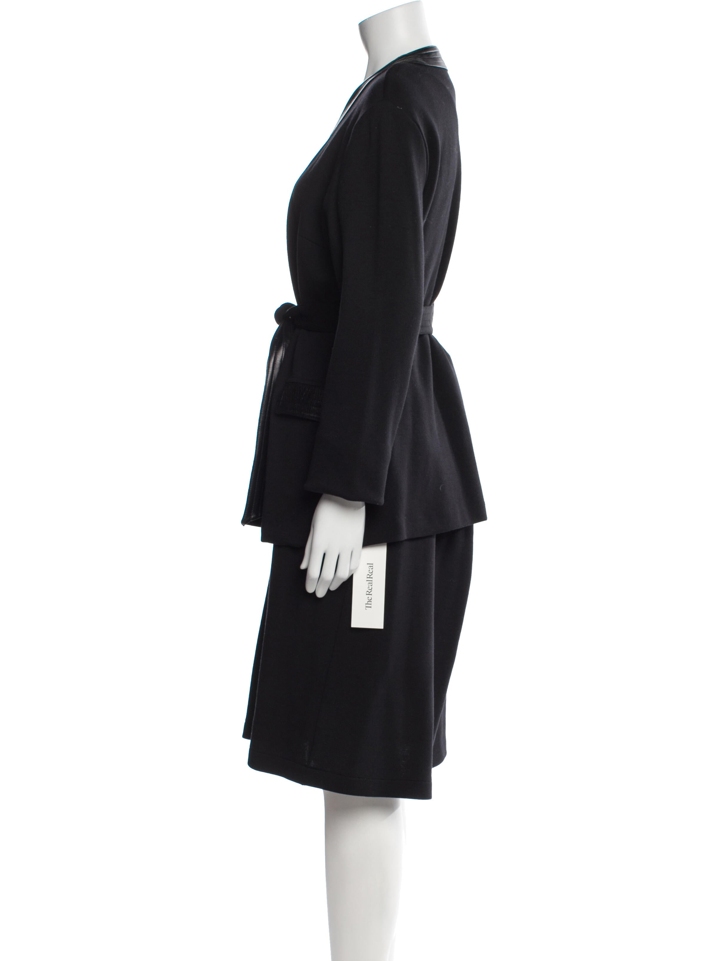 Max Mara Wool Pleated Accents Skirt Set