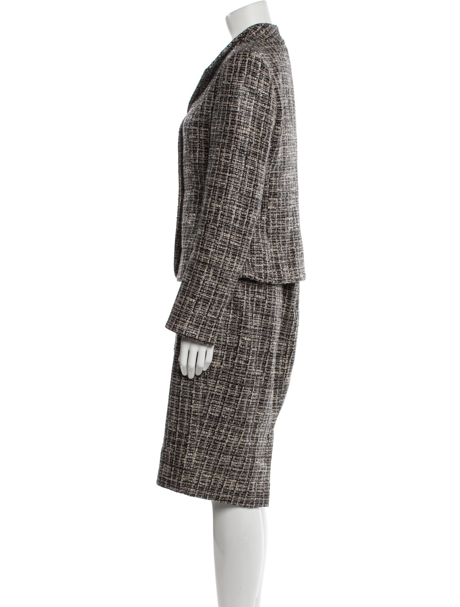 Max Mara Tweed Pattern Skirt Suit