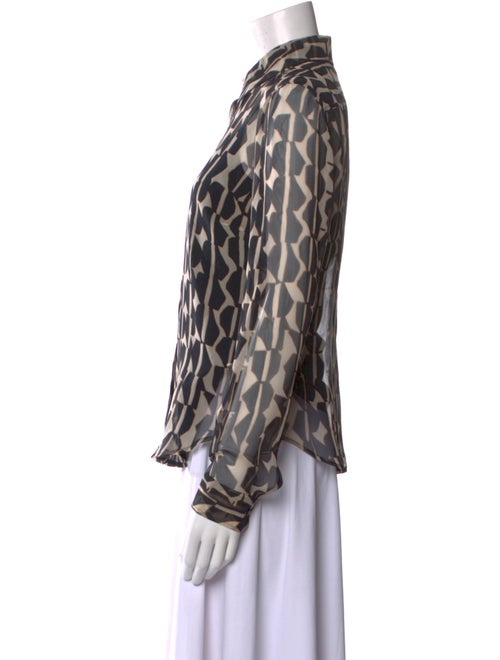 Max Mara Silk Printed Button-Up Top
