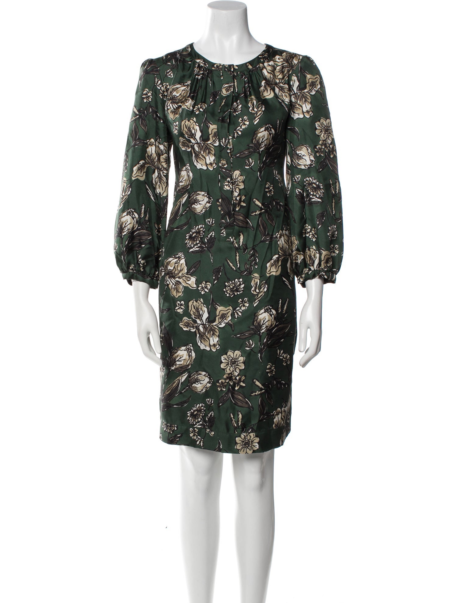 Max Mara Floral Print Knee-Length Dress