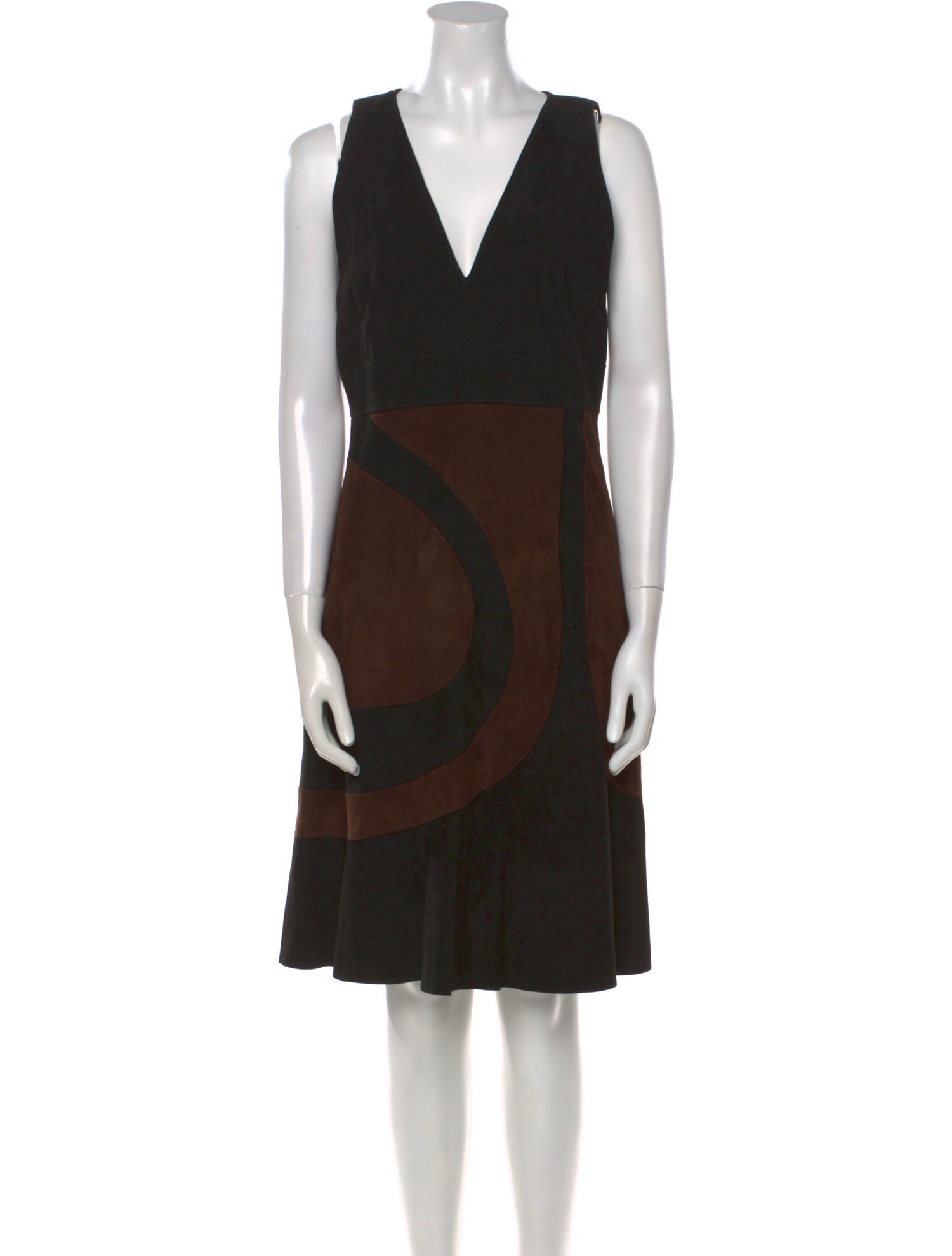 Max Mara Leather Knee-Length Dress