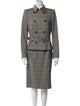 Max Mara Virgin Wool Plaid Print Skirt Suit