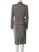 Max Mara Virgin Wool Plaid Print Skirt Suit