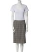 Max Mara Virgin Wool Plaid Print Skirt Suit