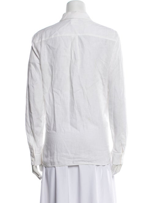 Max Mara Linen Long Sleeve Button-Up Top