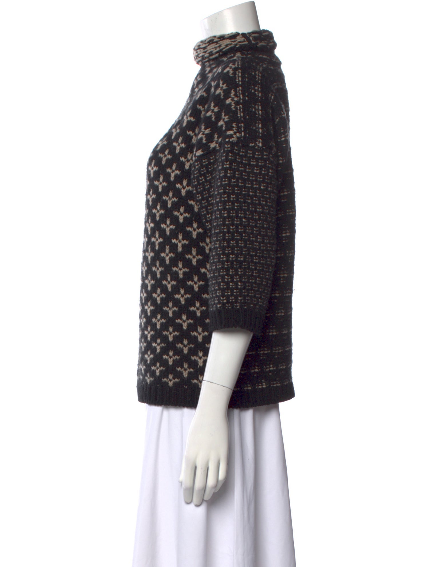Max Mara Printed Mock Neck Sweater