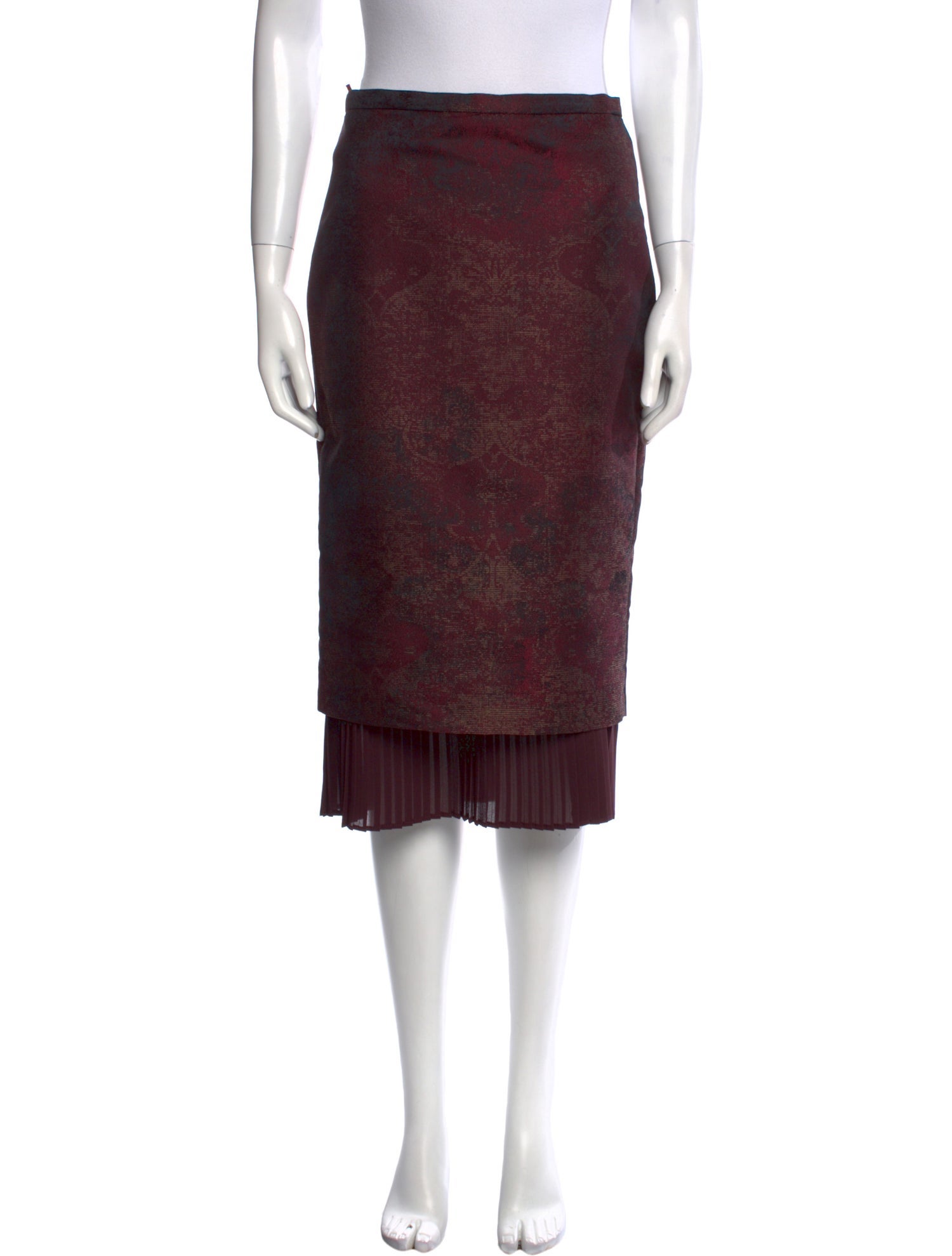 Max Mara Pleated Accents Knee-Length Skirt
