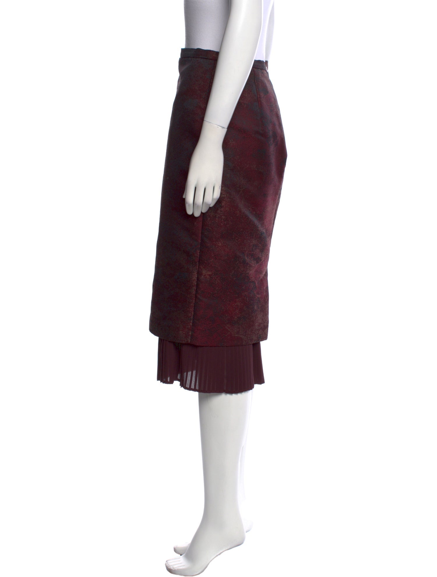 Max Mara Pleated Accents Knee-Length Skirt