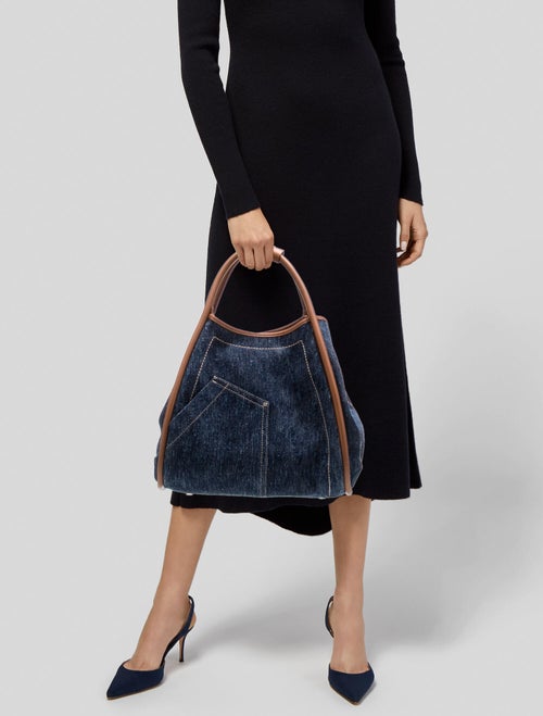 Max Mara Denim Top Handle Bag
