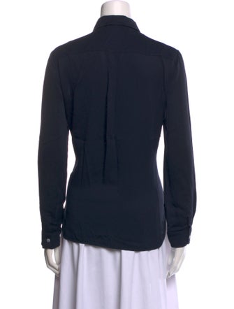 Max Mara Silk Long Sleeve Button-Up Top