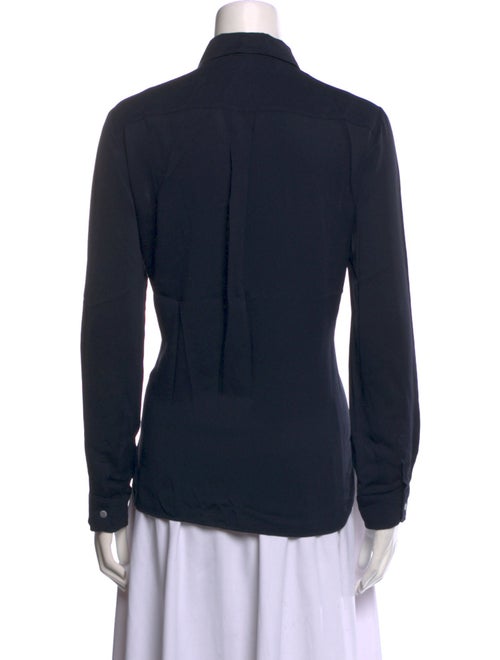 Max Mara Silk Long Sleeve Button-Up Top