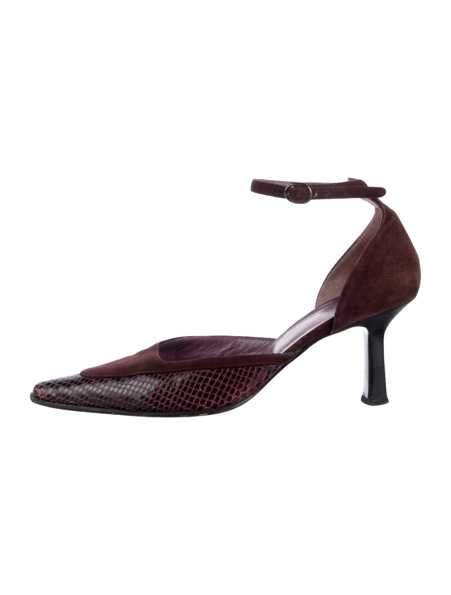 Max Mara Leather Animal Print D'Orsay Pumps