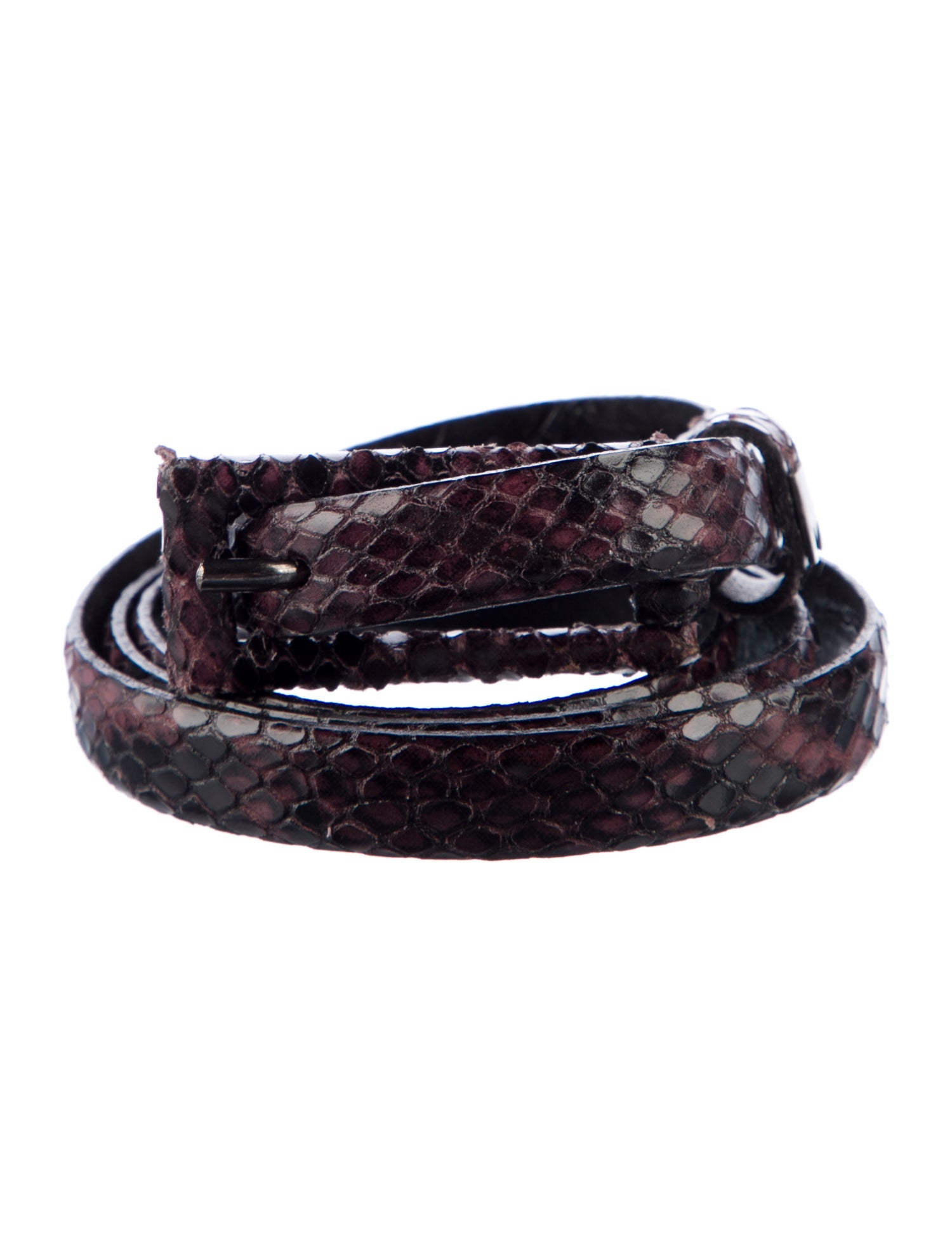 Max Mara Skinny Snakeskin Belt