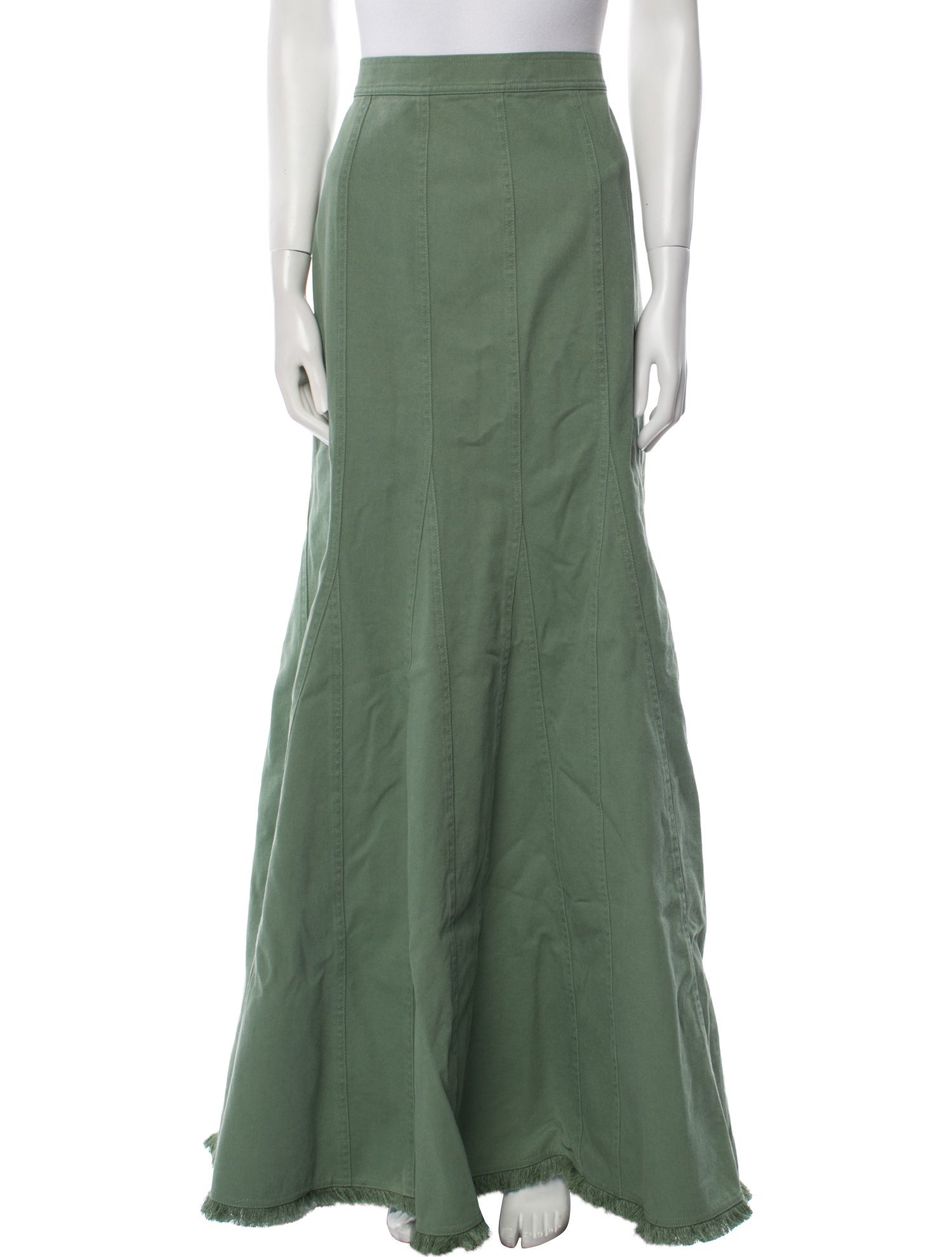 Max Mara Raw-Edge Trim Long Skirt