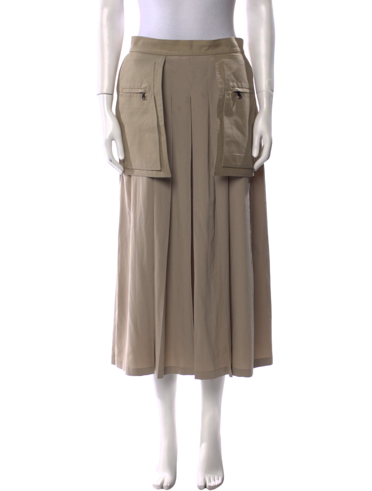 Max Mara Pleated Accents Midi Length Skirt