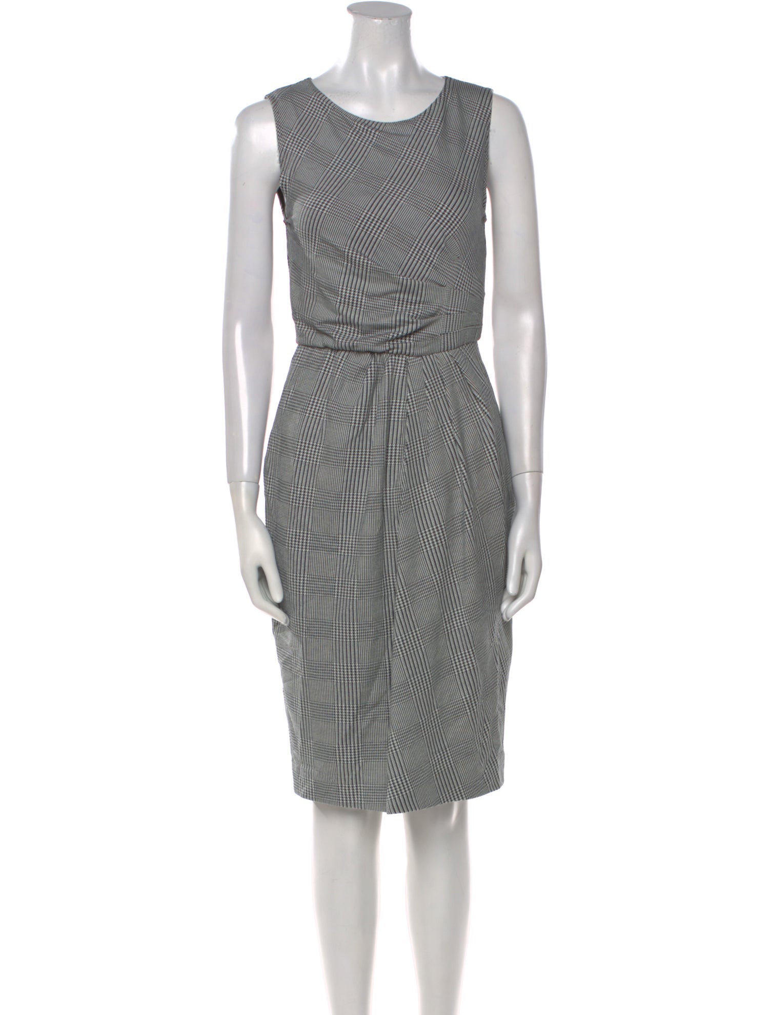 Max Mara Houndstooth Print Knee-Length Dress