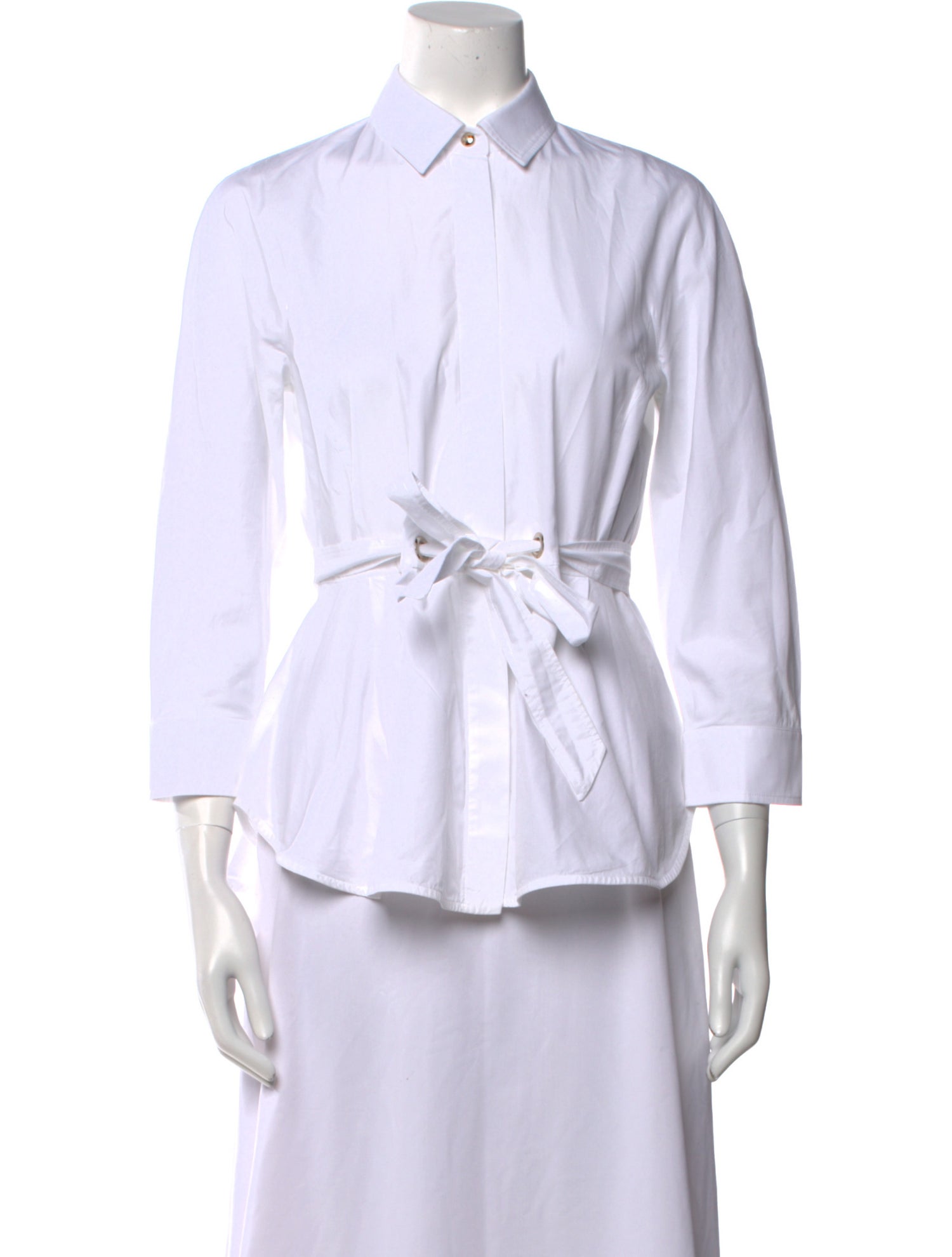 Max Mara Three-Quarter Sleeve Button-Up Top