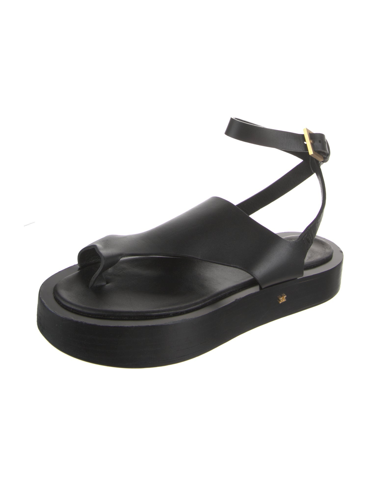 Max Mara Leather Cutout Accent Slingback Sandals