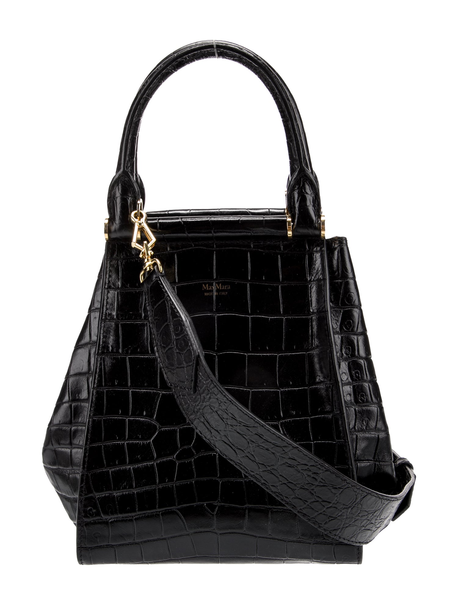 Max Mara Embossed Leather Shoulder Bag