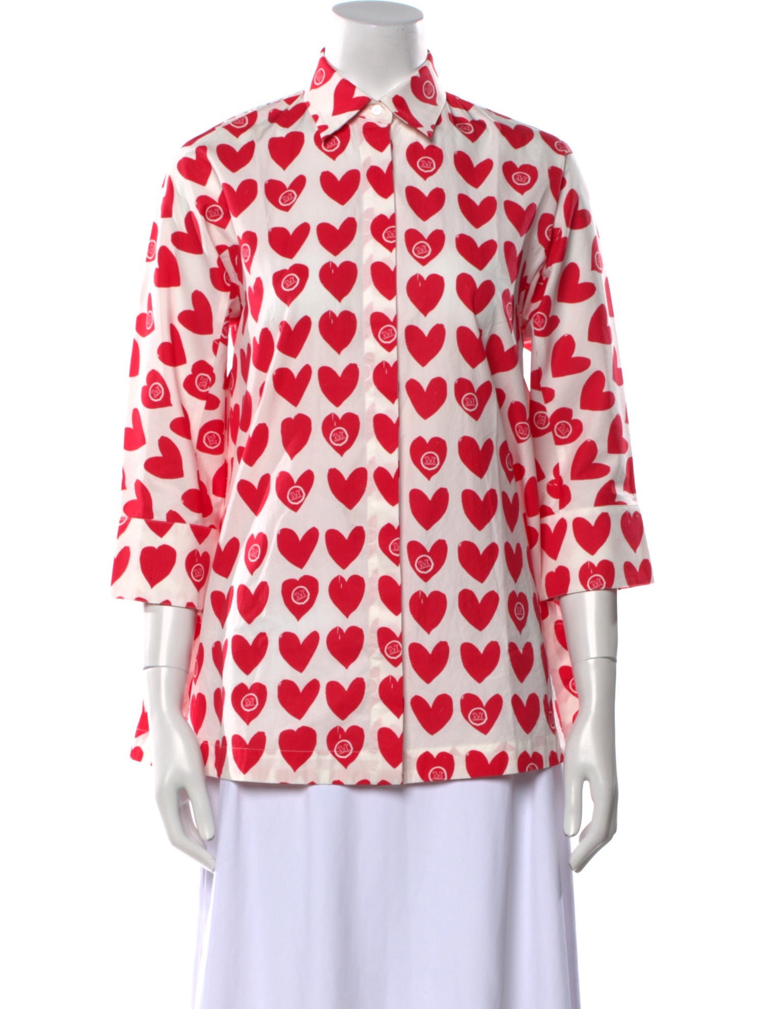 Max Mara Printed Mock Neck Blouse