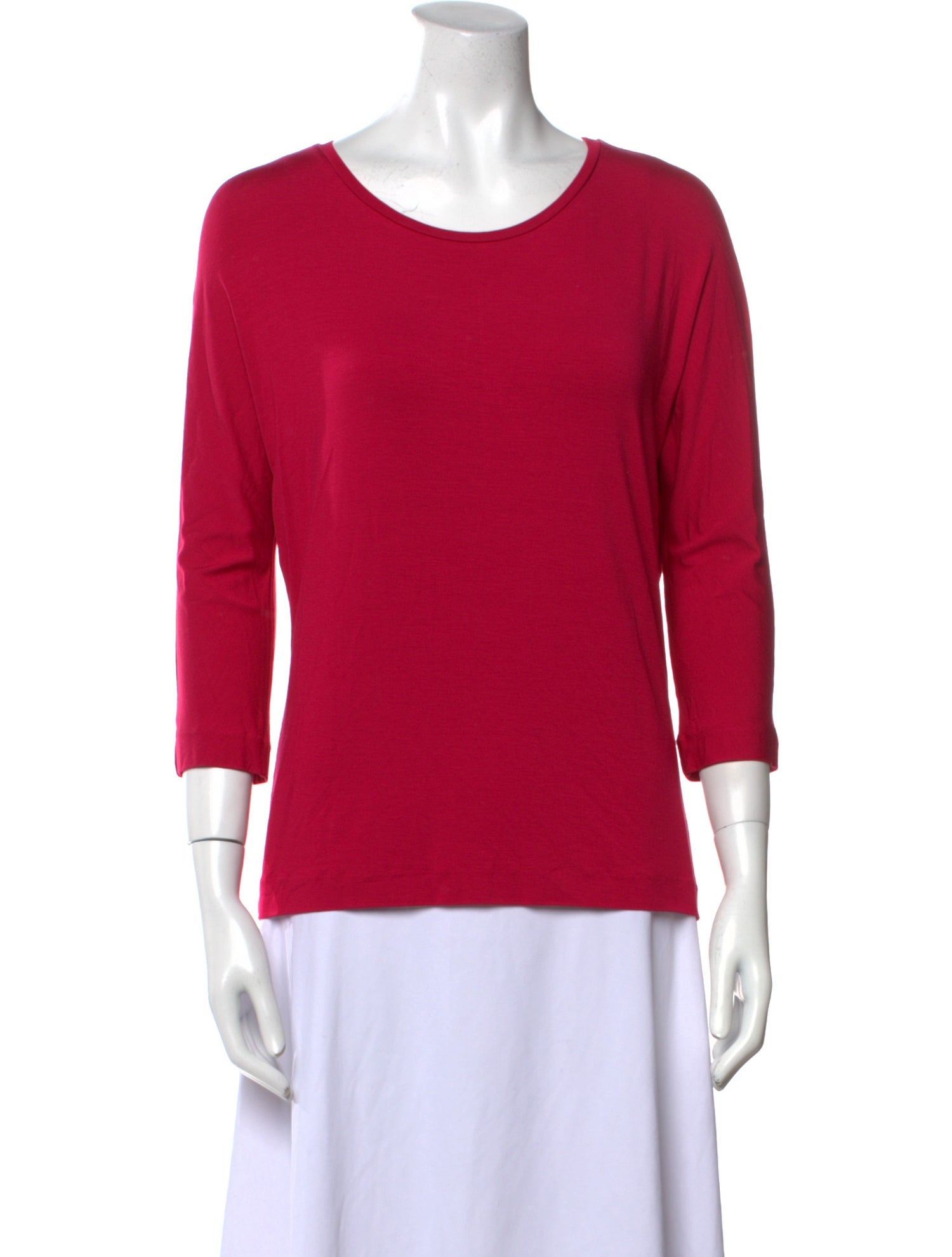 Max Mara Scoop Neck Three-Quarter Sleeve T-Shirt