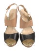 Max Mara Leather Colorblock Pattern Slingback Pumps