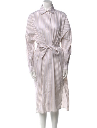 Max Mara Striped Midi Length Dress