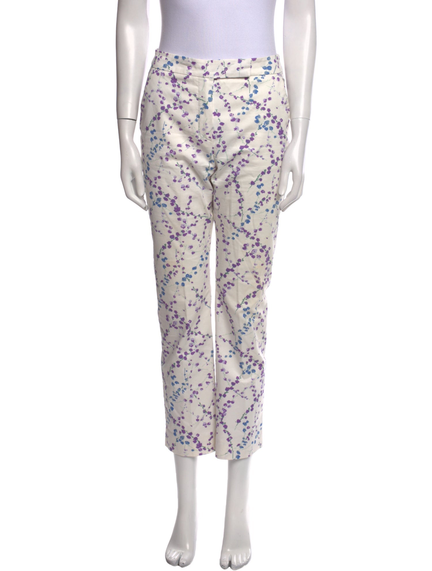 Max Mara Floral Print Straight Leg Pants