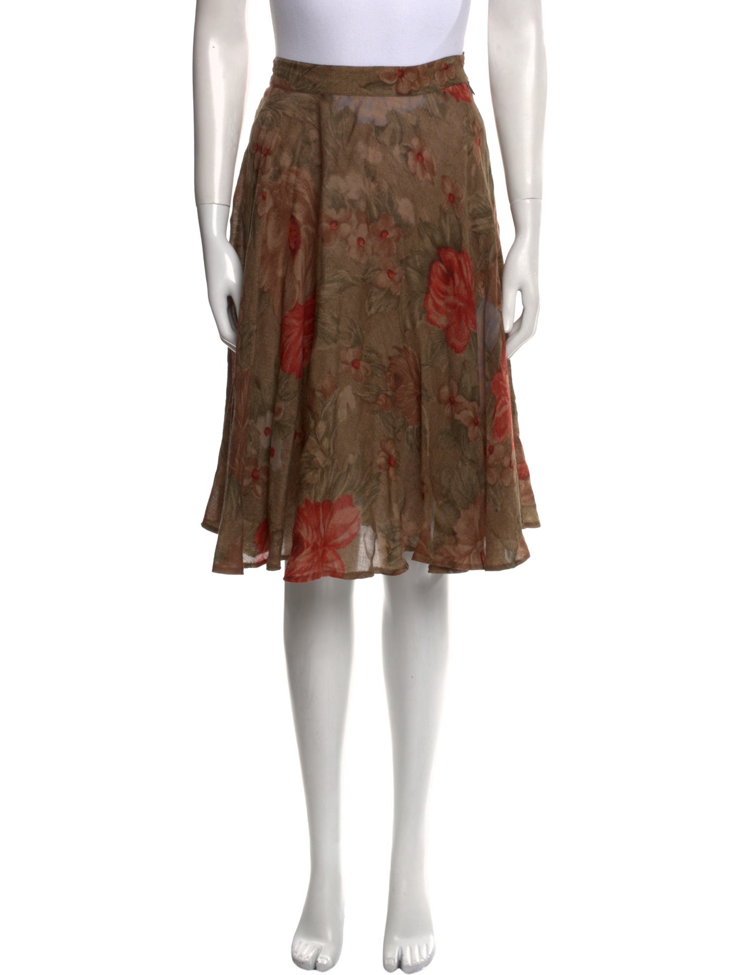 Max Mara Floral Print Knee-Length Skirt