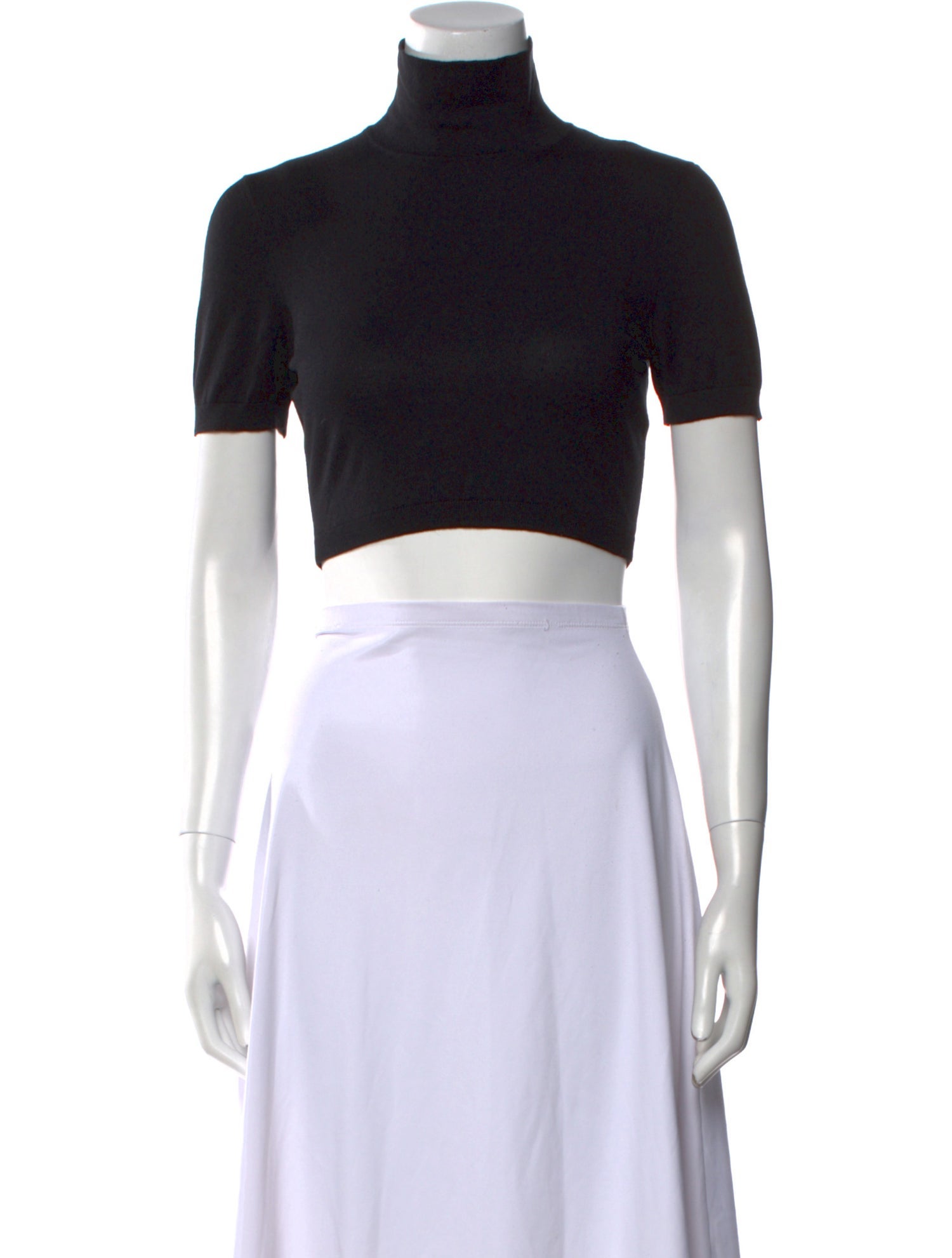 Max Mara Turtleneck Short Sleeve Crop Top