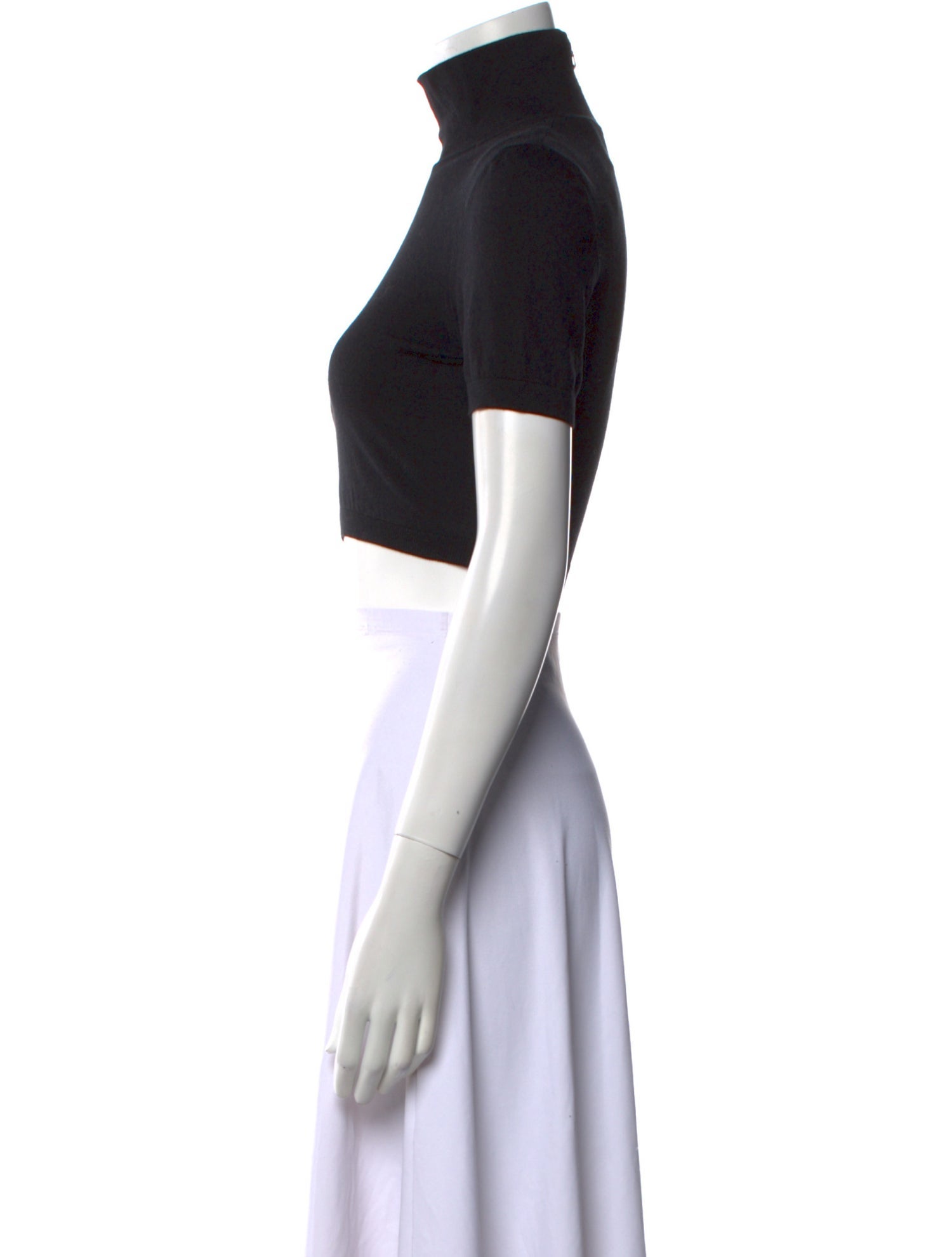 Max Mara Turtleneck Short Sleeve Crop Top