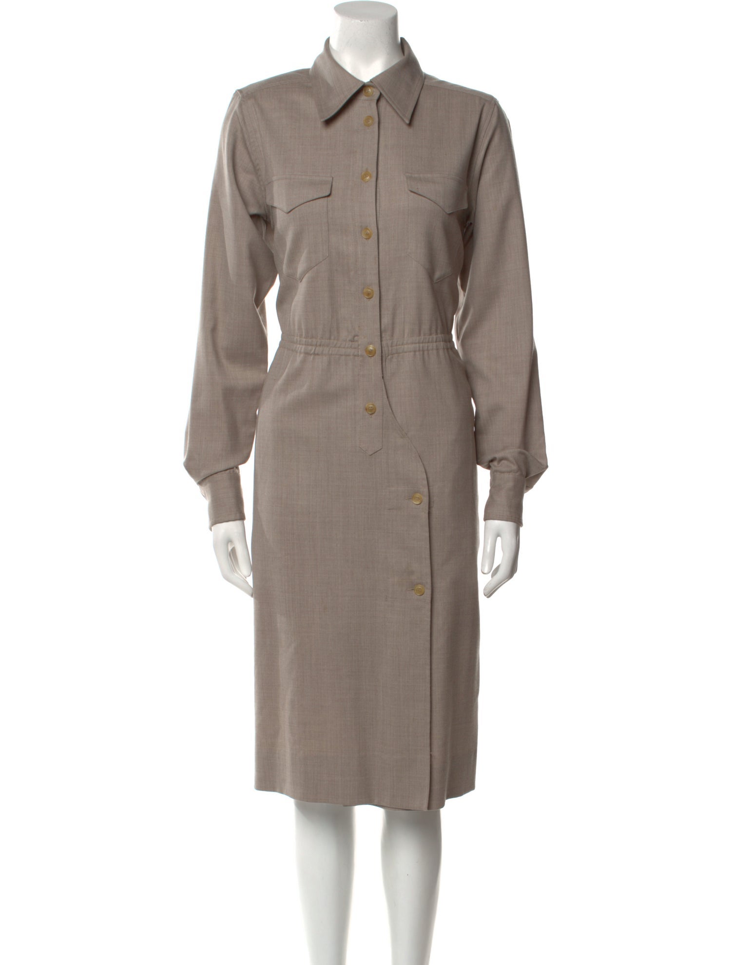 Max Mara Virgin Wool Midi Length Dress