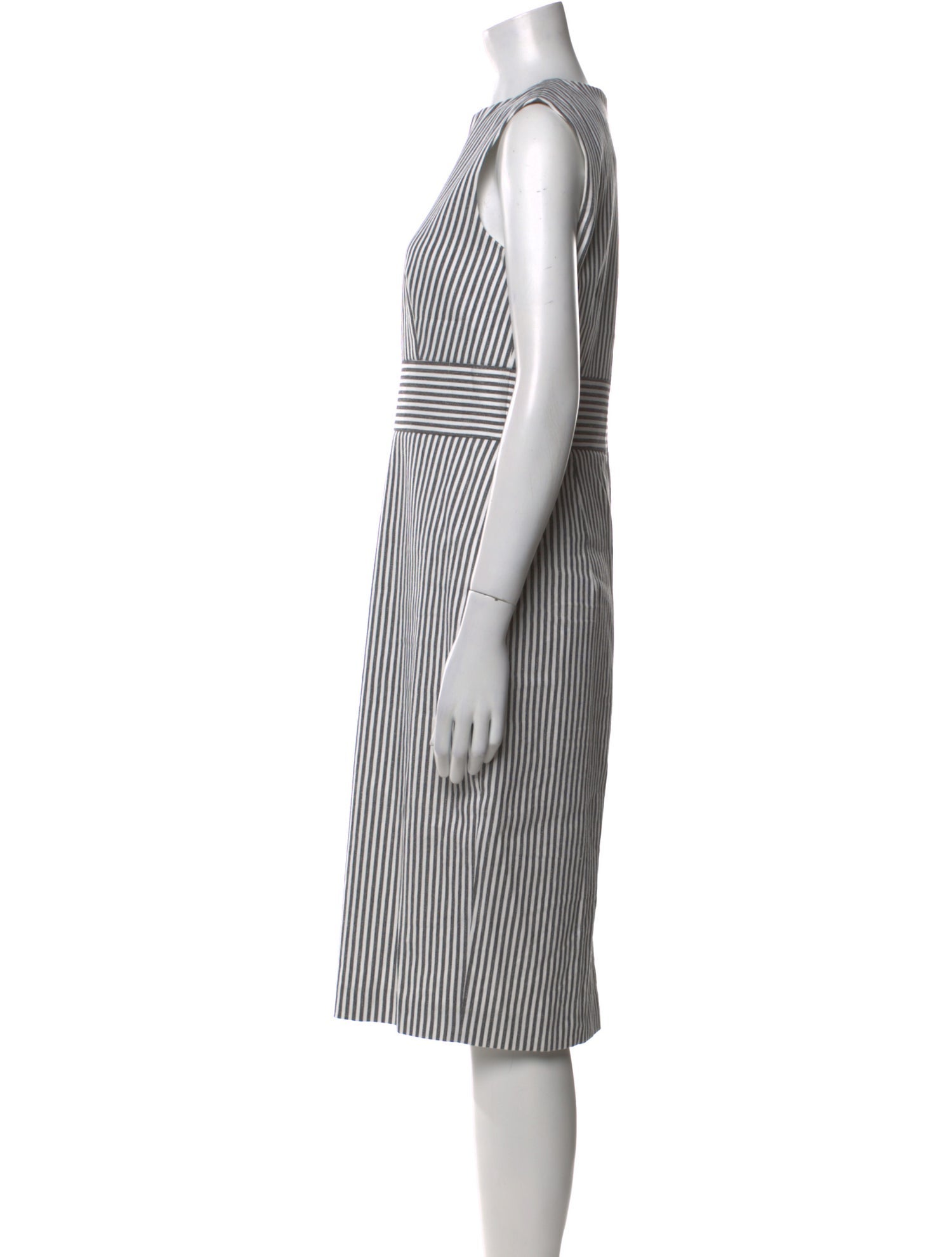 Max Mara Striped Midi Length Dress