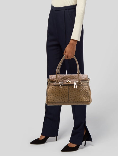 Max Mara Ostrich Top Handle Bag
