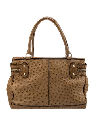 Max Mara Ostrich Top Handle Bag