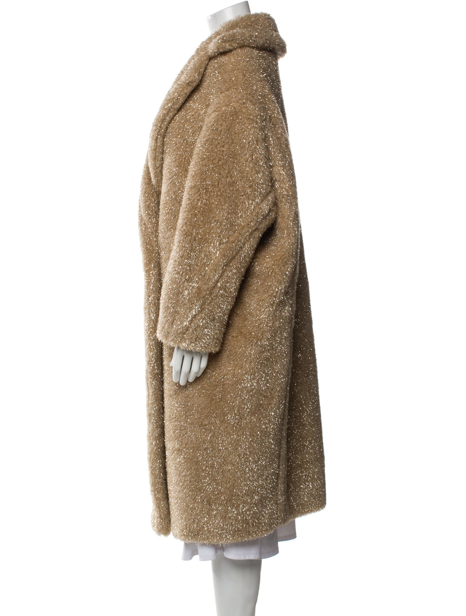 Max Mara Camel Hair Faux Fur Coat