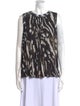 Max Mara Printed Scoop Neck Button-Up Top