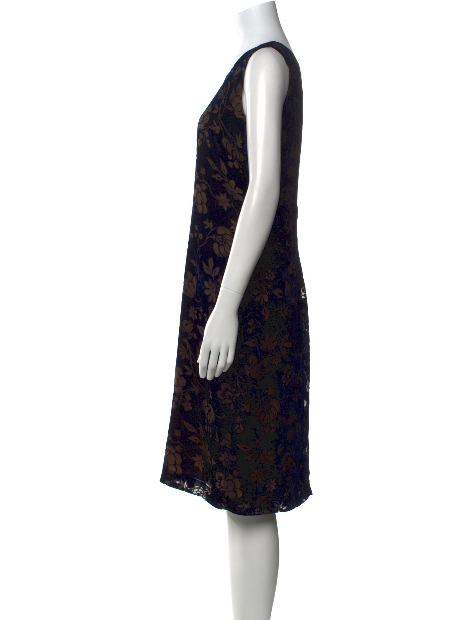 Max Mara Floral Print Midi Length Dress