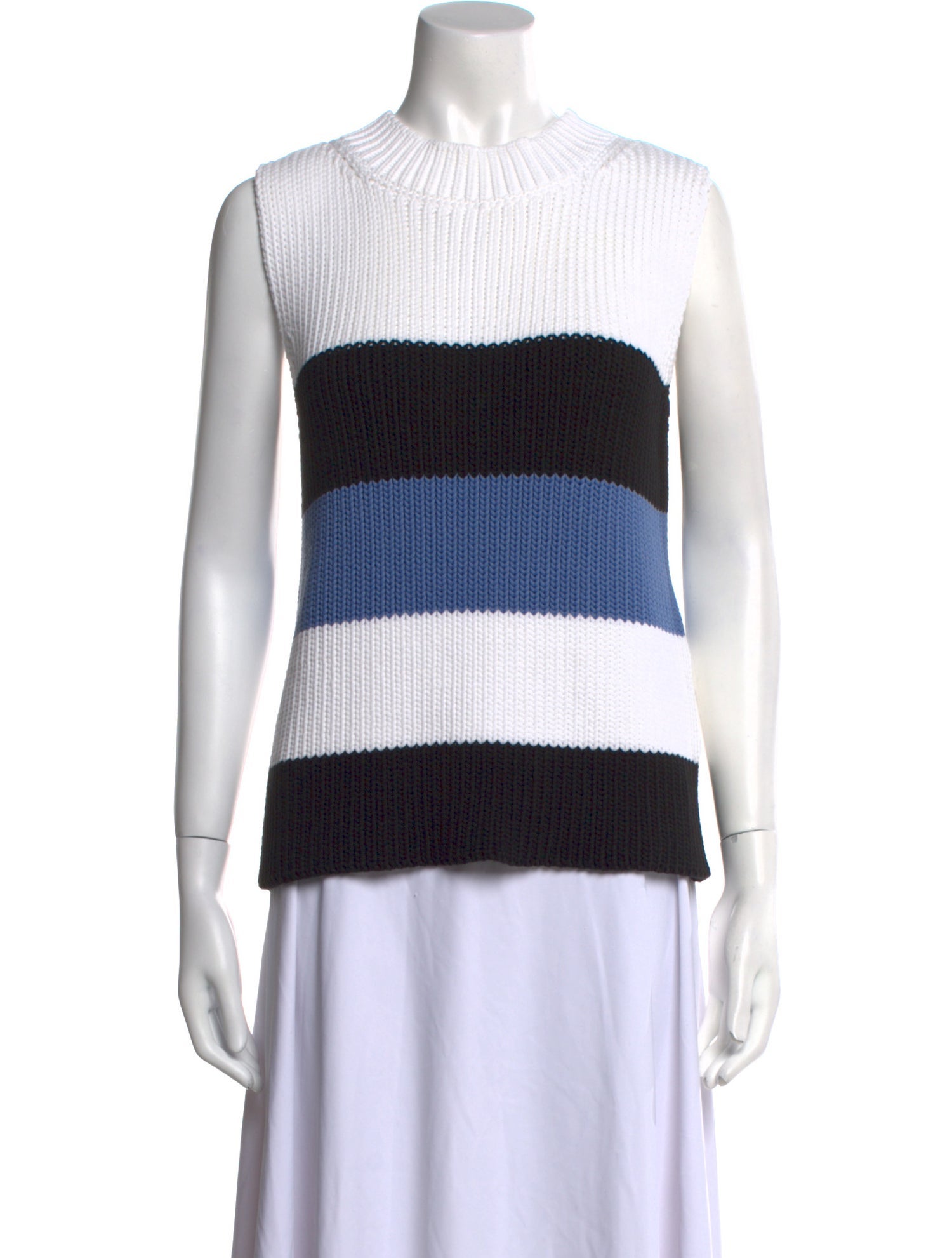Max Mara Striped Mock Neck Sweater