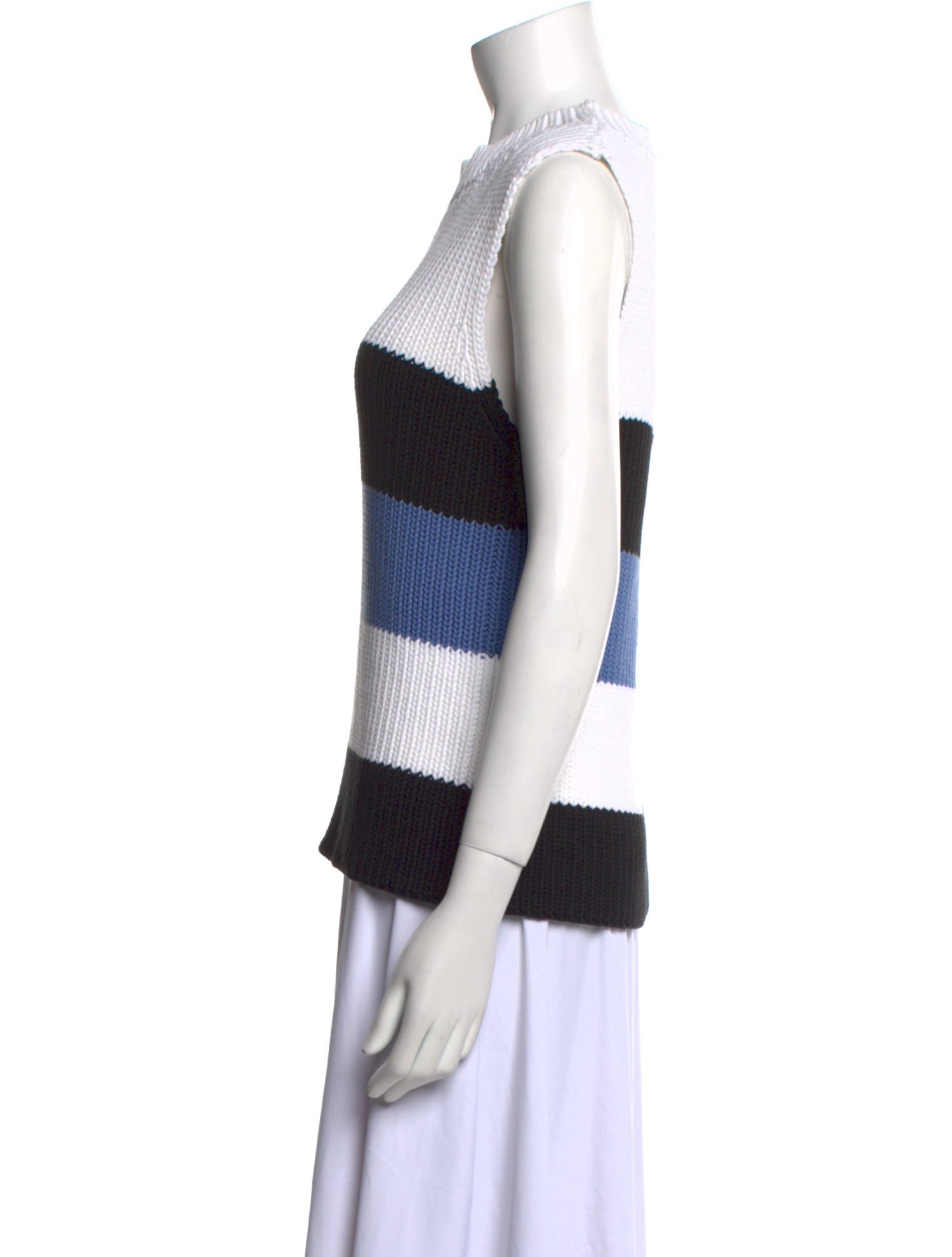 Max Mara Striped Mock Neck Sweater