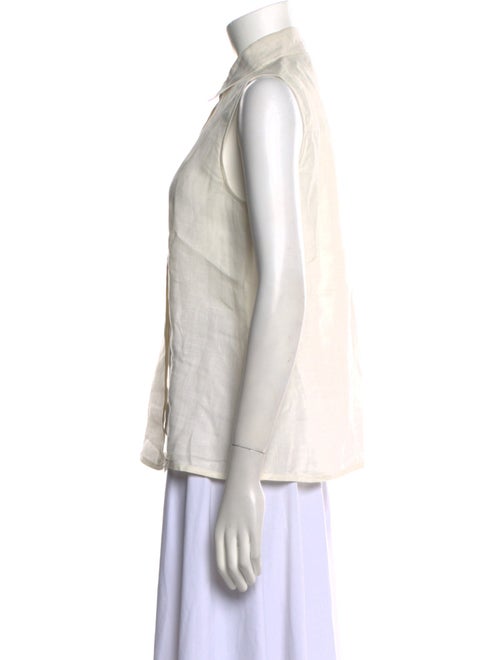 Max Mara Linen Sleeveless Button-Up Top
