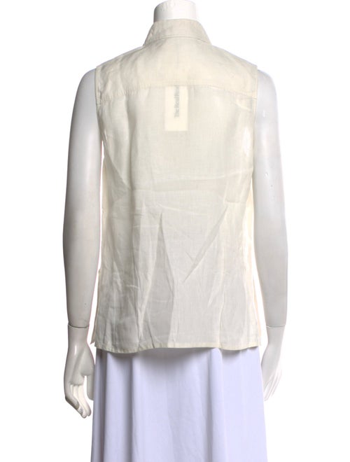 Max Mara Linen Sleeveless Button-Up Top