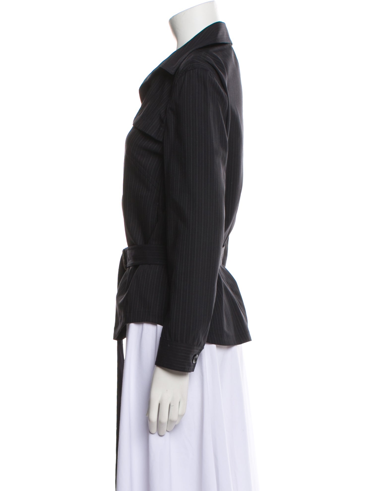 Max Mara Virgin Wool Long Sleeve Button-Up Top