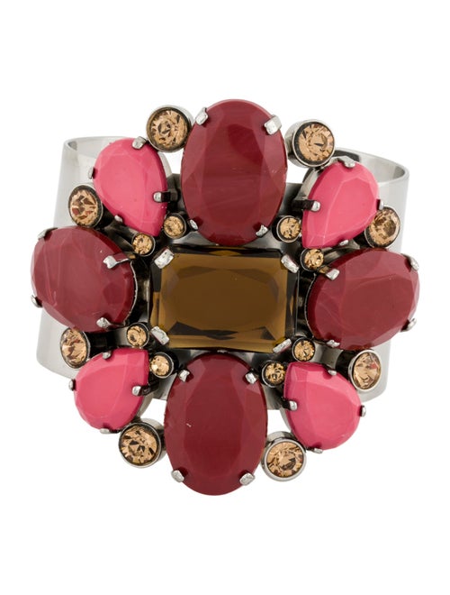 Max Mara Crystal & Resin Cuff Bracelet