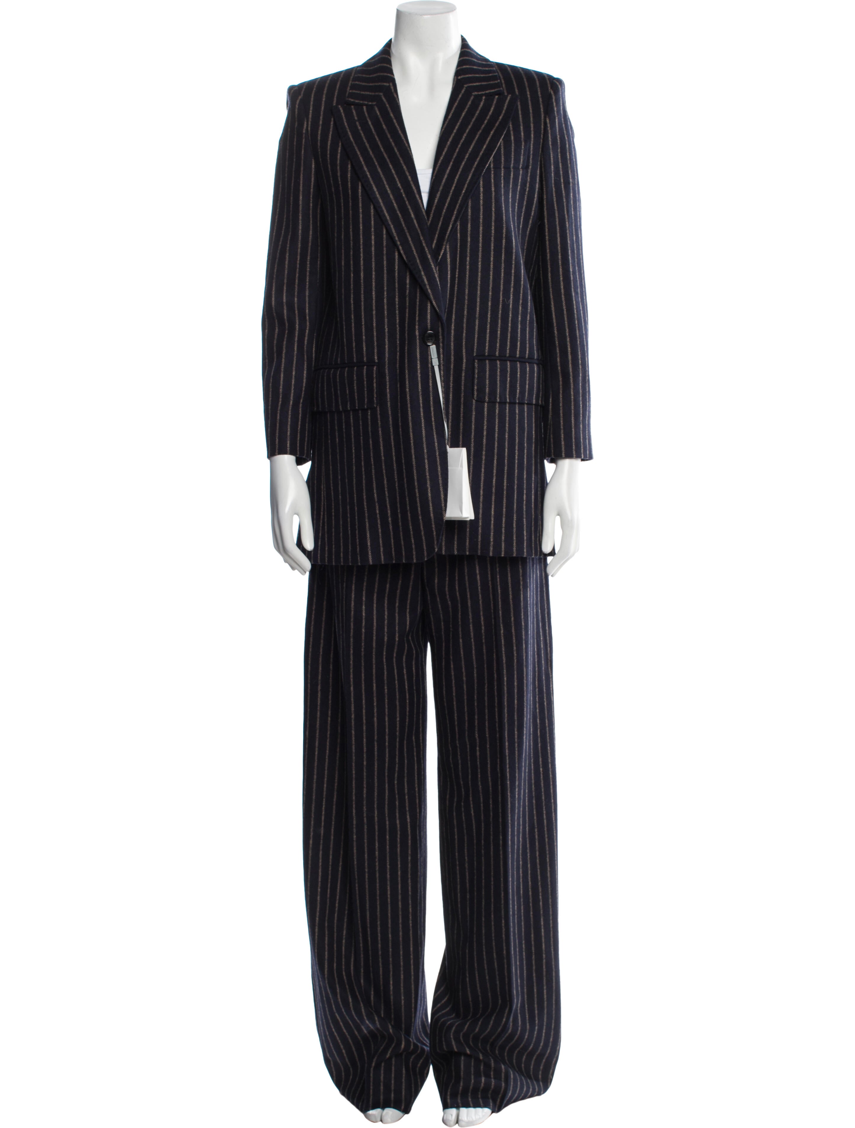 Max Mara Virgin Wool Striped Pantsuit