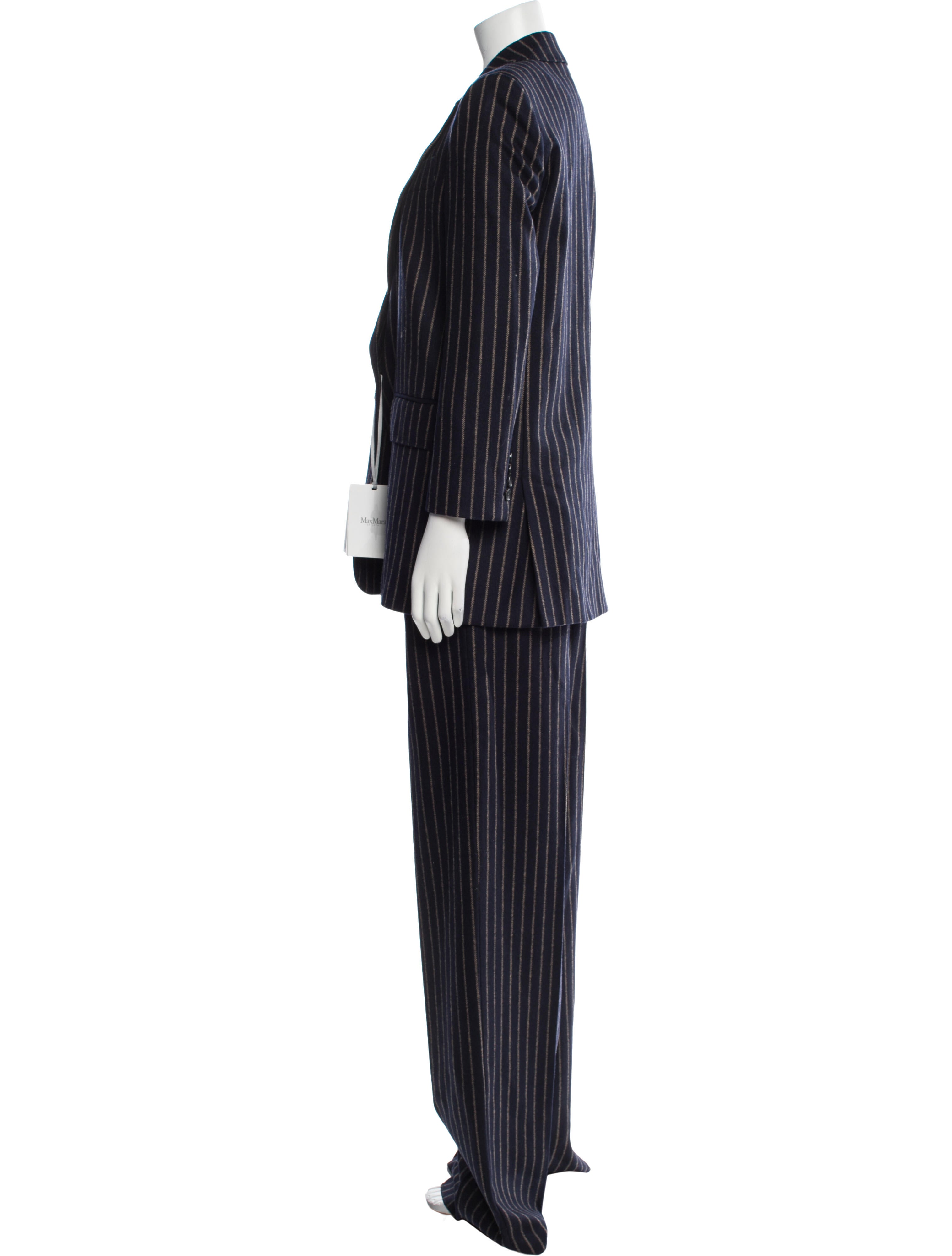 Max Mara Virgin Wool Striped Pantsuit