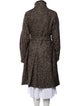 Max Mara Virgin Wool Tweed Pattern Faux Fur Coat