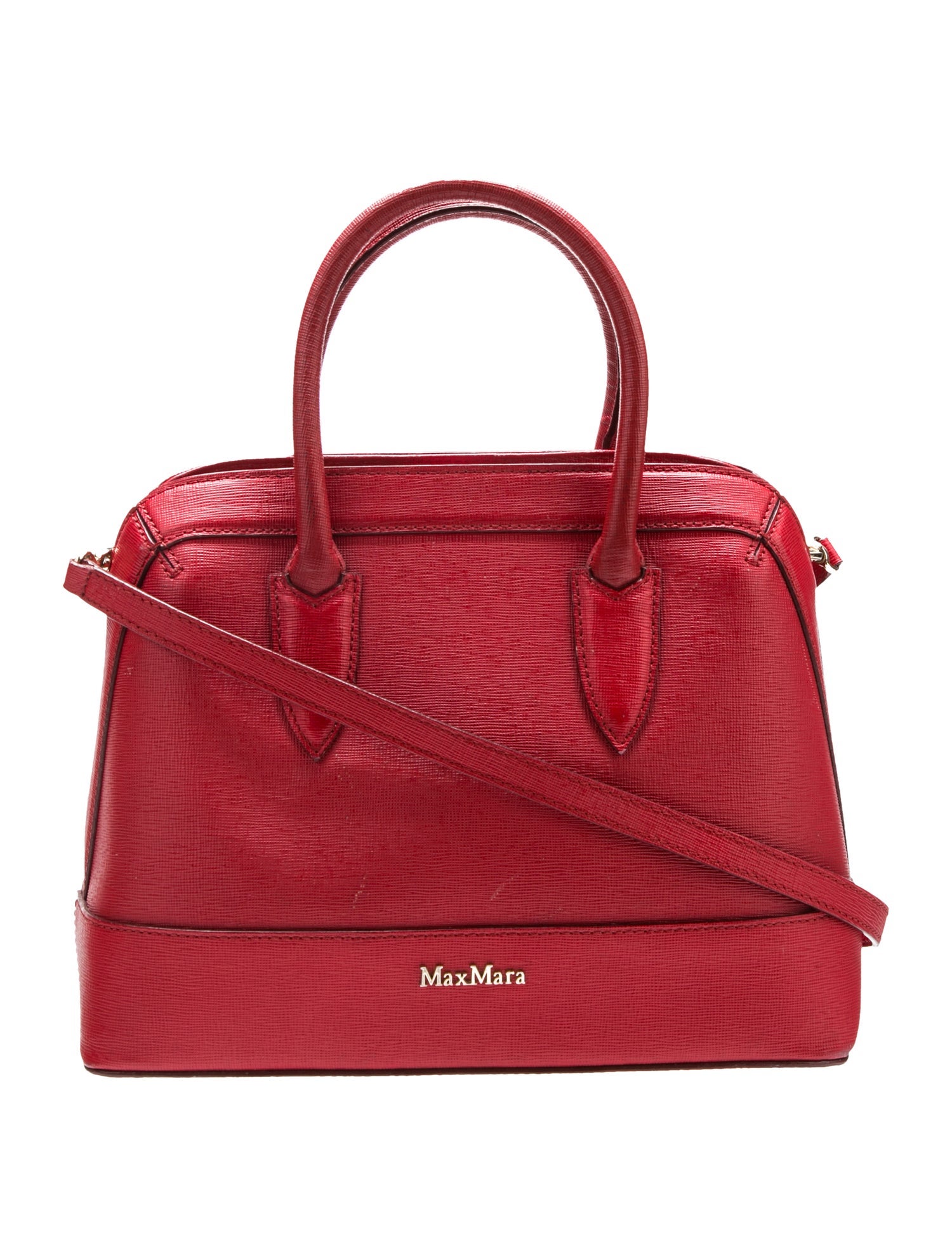 Max Mara Saffiano Leather Top Handle Bag
