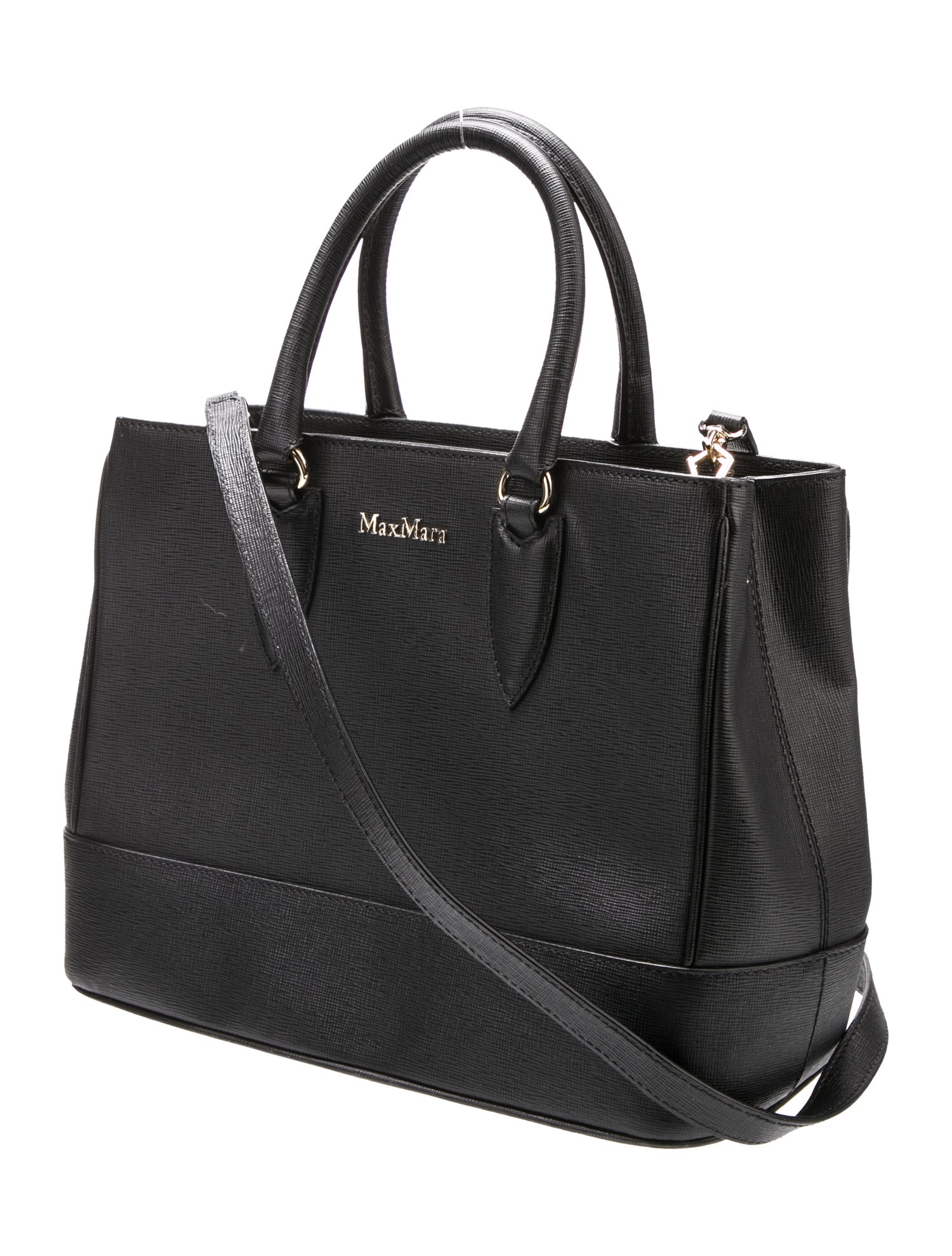 Max Mara Saffiano Leather Top Handle Bag