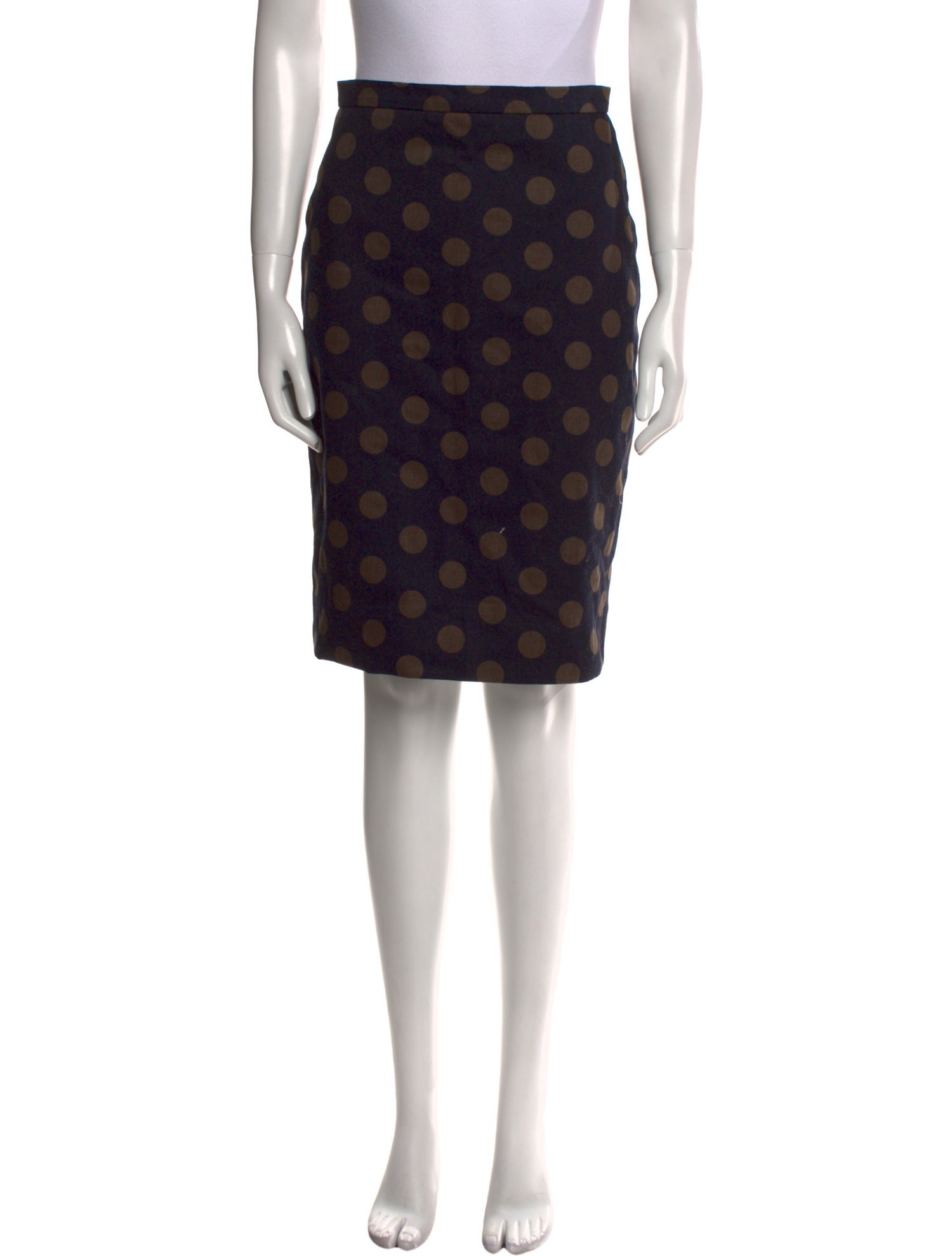Max Mara Polka Dot Print Knee-Length Skirt